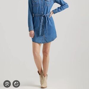 Wrangler retro Blue Long Sleeve Denim Dress